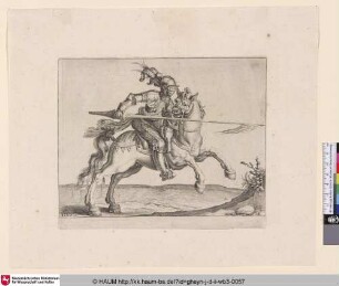 [Kavallerist greift mit seiner Lanze an; A Cavalryman in Full Armour]