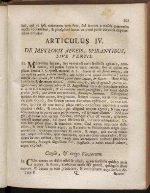 Articulus IV. De Meteoris Aereis, Spirantibus, Sive Ventis.