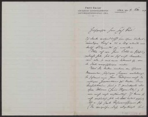 Schreiben an Hermann Muthesius (Brief)