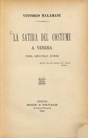 Il settecento a Venezia, 1