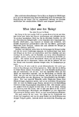 Was lehrt uns der Krieg?