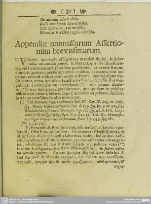 Appendix nonnullarum Assertionum brevissimarum