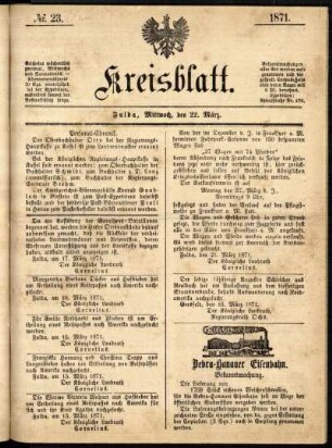 Ausgabe vom Mittwoch, den 22. März 1871.
