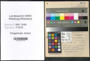Entnazifizierung Anton Fingerhuth , geb. 26.04.1922 ()
