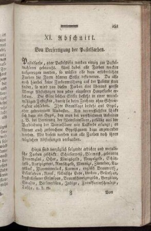 XI. Abschnitt. Von Verfertigung der Pastelfarben.