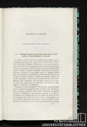 Chapitre quatrième. Distillation des grains