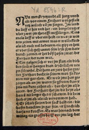 NVn merckt yetzund all jung vnnd || alt/ von einem Freihart wol gestalt ||