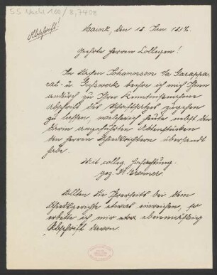 Brief an Jakob Josef Zuckmayer und Jakob Josef Zuckmayer : 18.01.1897