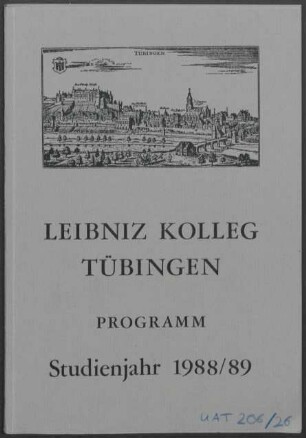 Studienprogramm Studienjahr 1988/89