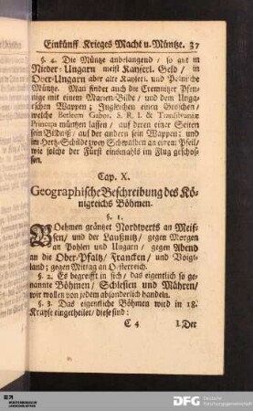 Cap. X. Geographische Beschreibung des Koenigreichs Boehmen