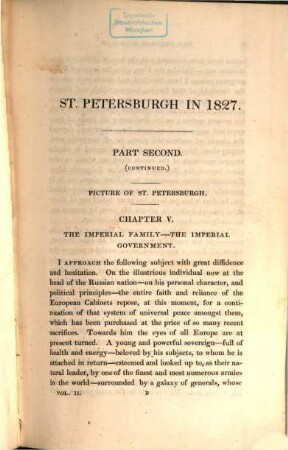 St. Petersburgh : A Journal of Travels to and from that Capital through Flanders, the Rhenish Provinces, Prussia, Russia, Poland, Silesia, Saxony, the Federated States of Germany and France ; in Two Volumes. 2