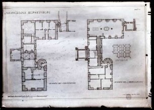 Schloß; Grundriß des Erdgeschosses und 1. Stocks