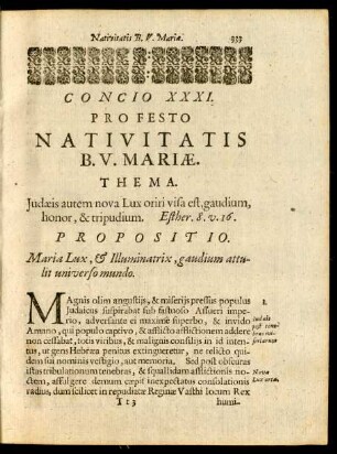 Concio XXXI. Pro Festo Nativitatis B. V. Mariae.