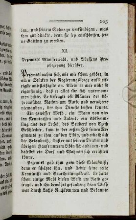 XI. Przemisls Ministerwahl, und Libussens Prophezeyung hierüber.