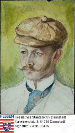 Erbach-Fürstenau, Elias Graf zu, Dr. jur. (1866-1950) / Porträt mit Schiebermütze, Brustbild