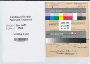 Entnazifizierung Luise Schilling, geb. 20.09.1892 (Postassistentin)