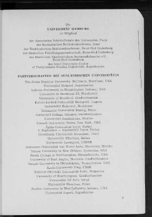Partnerschaften mit ausländischen Universitäten