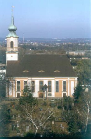 Dresden-Friedrichstadt. Matthäuskirche (1728-1730, M. D. Pöppelmann) und Friedhof (Anlegung 1725)