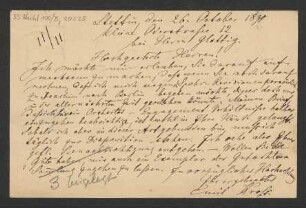 Brief an B. Schott's Söhne : 26.10.1890