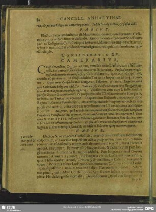 Consideratio XIV.