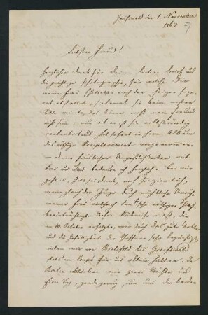 27r-28v, Brief: Greifswald den 1. November 1864