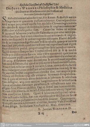 Epistola Clarissimi Viri.