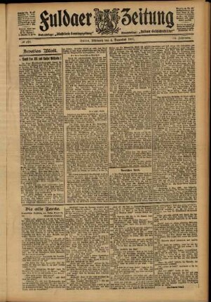 Zweite Ausgabe vom Mittwoch, den 04. Dezember 1907.