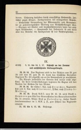 IX. Schlacht an der Somme und anschließende Stellungskämpfe