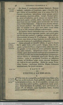 Caput IV. De epistola ad Ebraeos