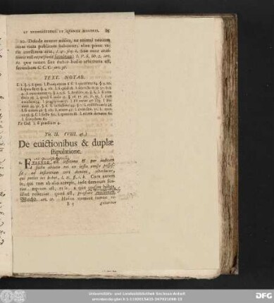 Tit. II. (VIII. 45.) De evictionibus & duplae stipulatione.
