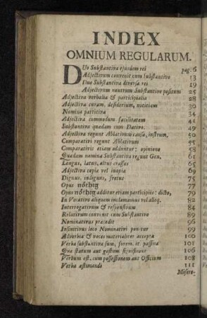 Index Omnium Regularum.