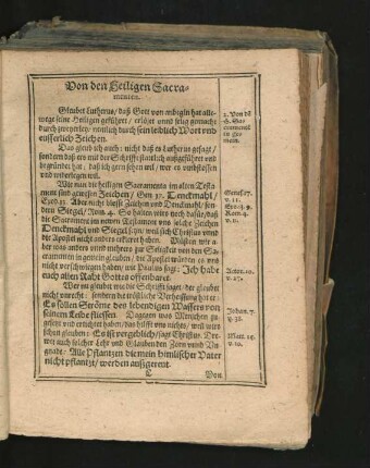 Von den Heiligen Sacramenten.