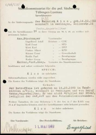 Kloo, Heinrich