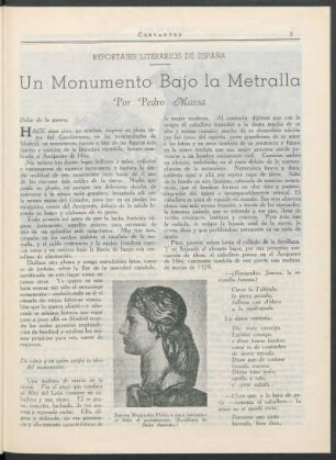 Reportajes literarios de España : Un monumento baja la metralla