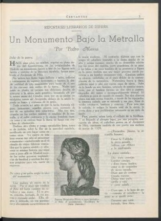 Reportajes literarios de España : Un monumento baja la metralla