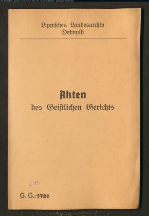 Ehestreit zwischen Anna Ilsabein Witte in Diestelbruch und ihrem Ehemann, den Grenadier Nevelin Schmidt in Diestelbruch. 1752 Ehescheidung