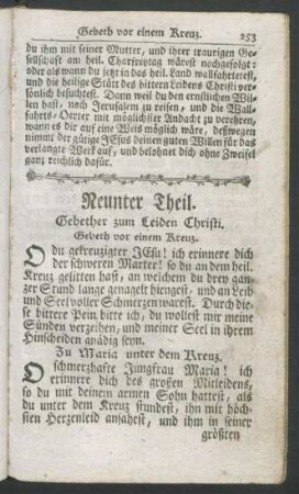 Neunter Theil. Gebether zum Leiden Christi