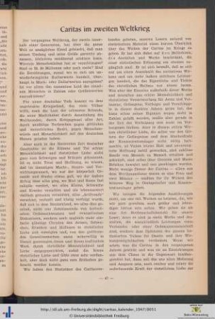 Caritas im zweiten Weltkrieg.