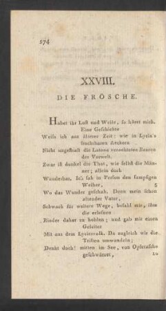 XXVIII. Die Frösche