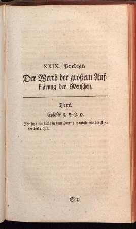 XXIX. Predigt. Der Werth der größern Aufklärung der Menschen