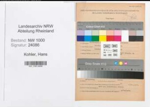 Entnazifizierung Hans Kohler, geb. 22.11.1901 (Kaufmann)