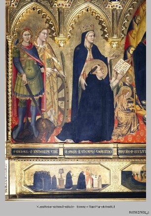Thronender Christus mit Heiligen - Christus mit Petrus, Thomas von Aquin und weiteren Heiligen