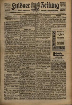 Zweite Ausgabe vom Dienstag, den 15. Februar 1910.