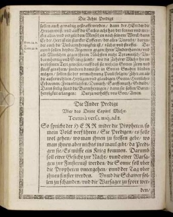 Die Ander Predigt. Textus a vers. 5. usque ad 8.