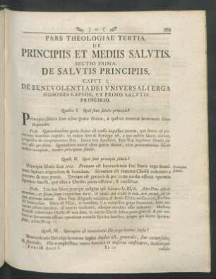 Sectio Prima. De Salutis Principiis