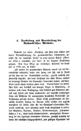 Darstellung und Beurtheilung der Ruthardt'schen Methode