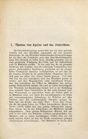 Das Verhältniss des Thomas von Aquino zum Judenthum und zur jüdischen Litteratur