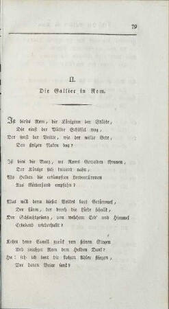 II. Die Gallier in Rom.
