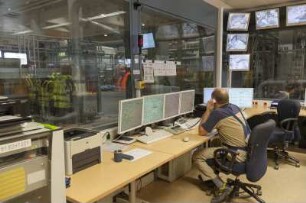 Steuerzentrale der Papiermaschine