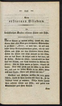Von erfrornen Gliedern